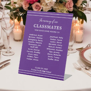 Signe De Table Purple En Mémoire Des Claires Noms Classe Réunion