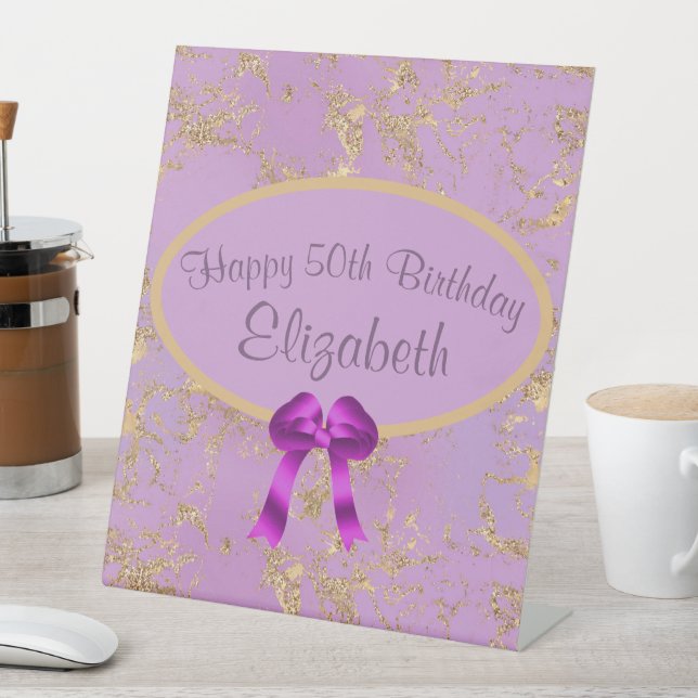 Signe De Table Purple Gold Foil 50e anniversaire (In SItu)
