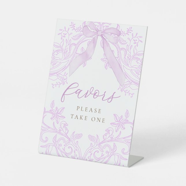 Signe De Table purple lilac design favors sign (Recto)