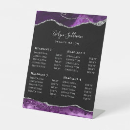 Signe De Table Purple Silver Agate Beauté Salon Tarifs