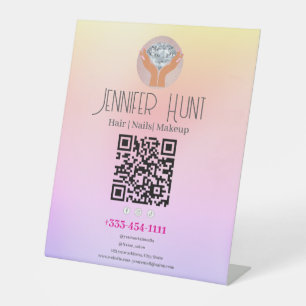 Signe De Table QR Code Beauté Salon minimaliste moderne