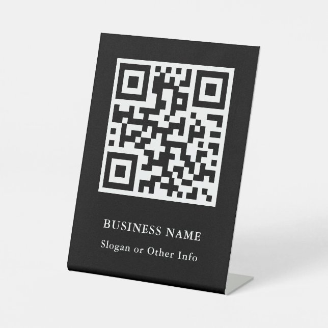 Signe De Table QR Code Black Modern Business (Recto)