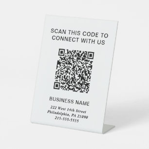 Signe De Table QR Code Entreprise moderne