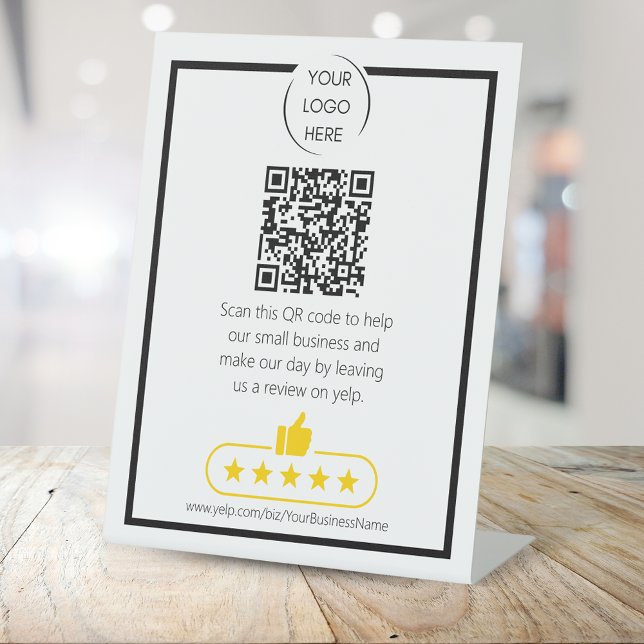 Signe De Table QR code examen des petites entreprises YELP (Créateur téléchargé)