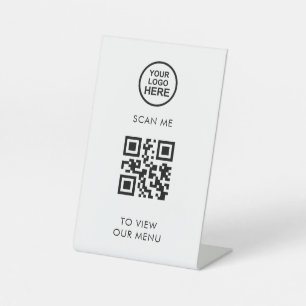Signe De Table QR Code Menu Business Logo Contact Modules moderne