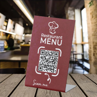 Signe De Table QR Code Menus pour Restaurants sans contact Modern