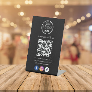 Signe De Table QR Code Se Connecter Avec Nous Facebook Instagram 