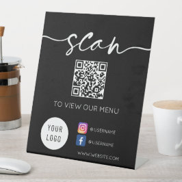 Signe De Table QR Code Social Media Black