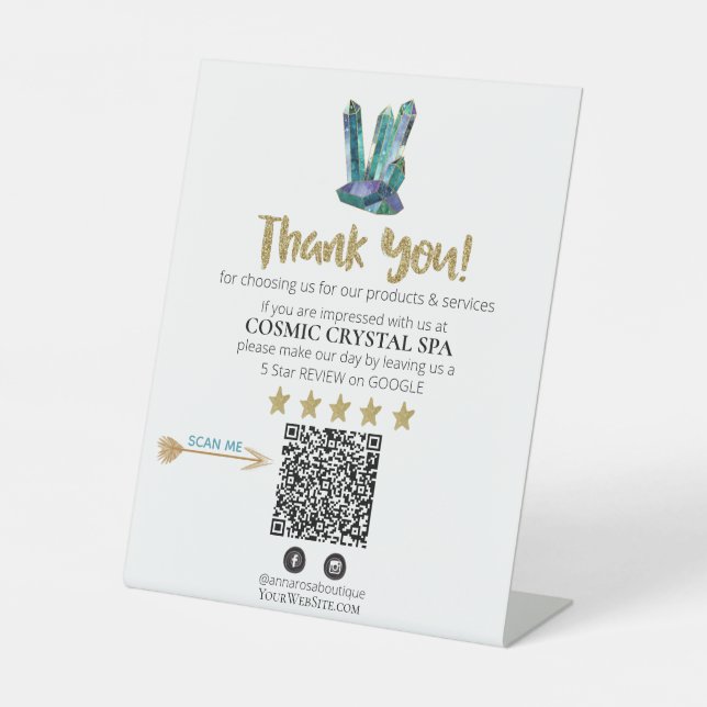 Signe De Table *~* QR EMERALD CRYSTALS Review Logo MERCI AP8 (Recto)