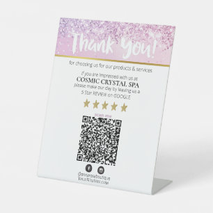 Signe De Table *~* QR MERCI REVIEW Pastel Parties scintillant AP8