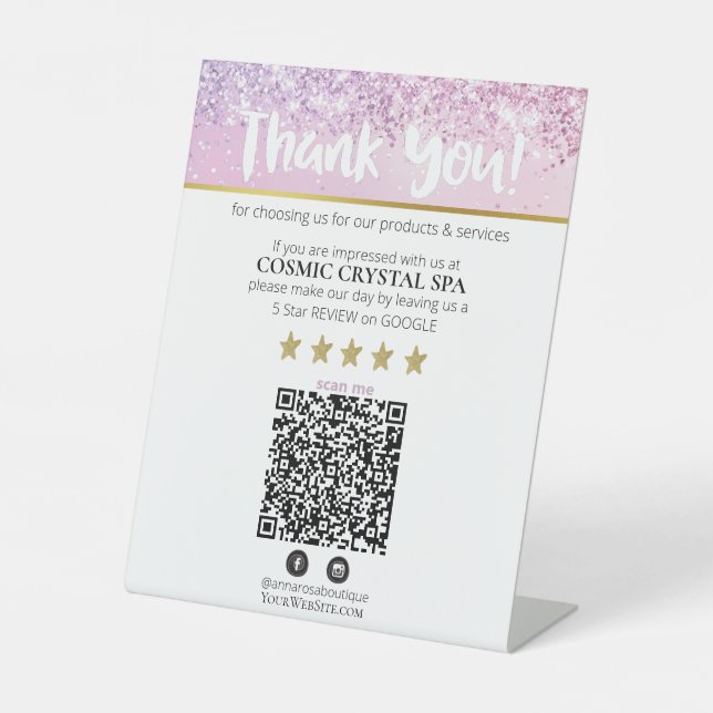 Signe De Table *~* QR MERCI REVIEW Pastel Parties scintillant AP8 (Recto)