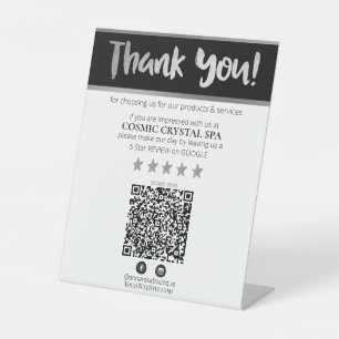 SIGNE DE TABLE *~* QR MERCI REVIEW SILVER GRAY AP8