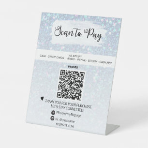 Signe De Table *~* QR PAIEMENT Table Tablette Table Tente Piédest