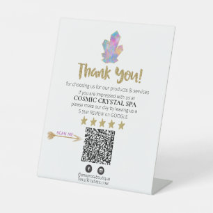 Signe De Table *~* QR RAINBOUR CRYSTALS Review Logo MERCI AP8