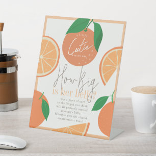 Signe De Table Quelle taille est le jeu de Baby shower Orange ven
