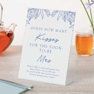 Signe De Table Quelque chose de bleu simple Feuilles Devinez comb