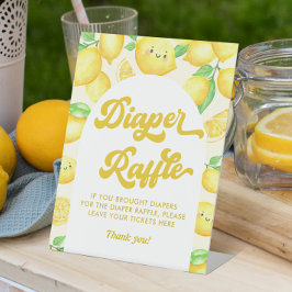 Signe De Table Raffin de Baby shower citron