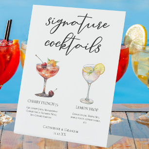Signe De Table Rafraîchir Fruit Signature Cocktails Menu Mariage