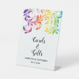 Signe De Table Rainbow couleurs coloré défiler gay lesbienne mari