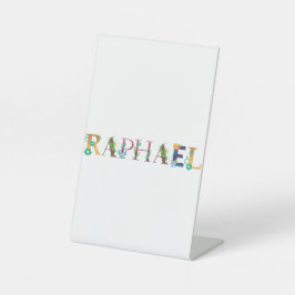 Signe De Table RAPHAËL Prénom Élégant Brodé