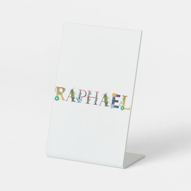 Signe De Table RAPHAËL Prénom Élégant Brodé (Recto)