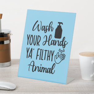 Signe De Table Rappel simple et amusant de se laver les mains pou