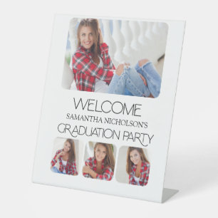 Signe De Table Réception moderne 4 Photo Graduation Party Welcome