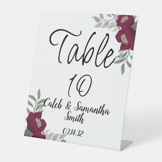 Signe De Table Red Flower (Recto)