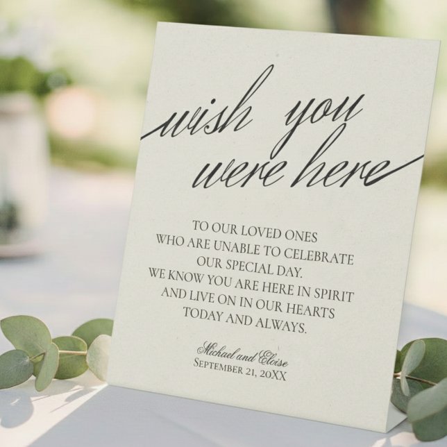 Signe De Table Remembrance Black & White In Loving Memory Wedding (Honor the loved ones who are forever in your heart with this In Loving Memory Sign!)