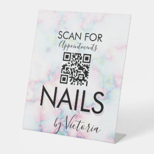 Signe De Table Rendez-vous au Salon de l'ongle de marbre Code QR