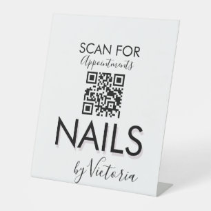 Signe De Table Rendez-vous minimaliste au salon de ongles Code QR