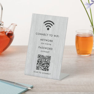 Signe De Table Réseau WiFi Analyser le code QR pour se connecte