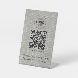 Signe De Table Réseau WiFi Analyser le code QR pour se connecte