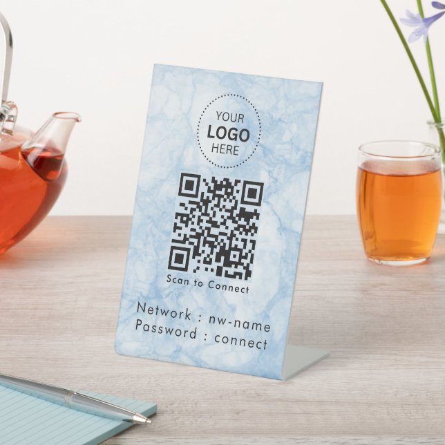 Signe De Table Réseau WiFi | Analyser le code QR pour se connecte (In SItu)