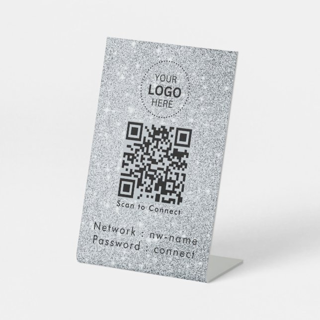 Signe De Table Réseau WiFi | Analyser le code QR pour se connecte (Recto)