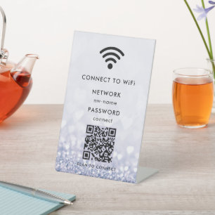 Signe De Table Réseau WiFi Analyser le code QR pour se connecte