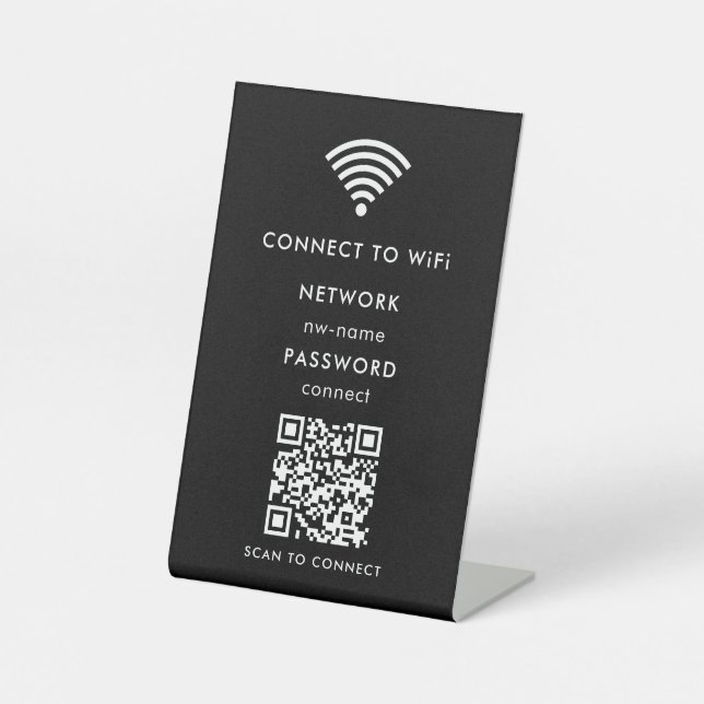 Signe De Table Réseau WiFi | Analyser le code QR pour se connecte (Recto)