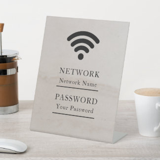 Signe De Table Réseau Wifi Professionnel Moderne