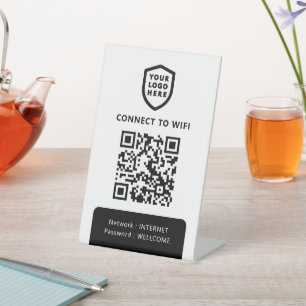 Signe De Table Réseau Wifi   QR Code Internet Scan pour se connec