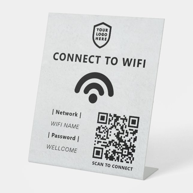 Signe De Table Réseau Wifi | QR Code Internet Scan pour se connec (Recto)