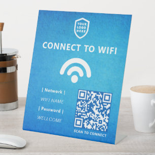Signe De Table Réseau Wifi QR Code Internet Scan pour se connec