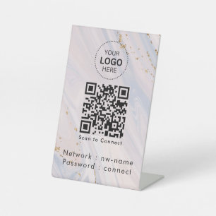 Signe De Table Réseau WiFi Scannez le code QR pour vous connect