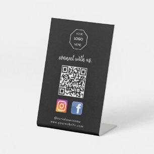 Signe De Table Réseaux sociaux   Contactez-nous   QR Code Black B