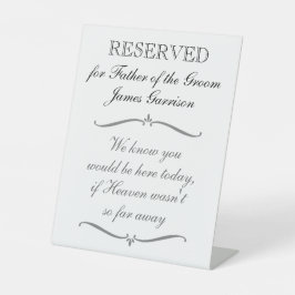 Signe De Table Réservé Au Père Du Mariage Mémorial Groom