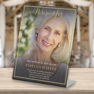 Signe De Table Réservé Enregistrer Un Siège Mère De Groom Photo M