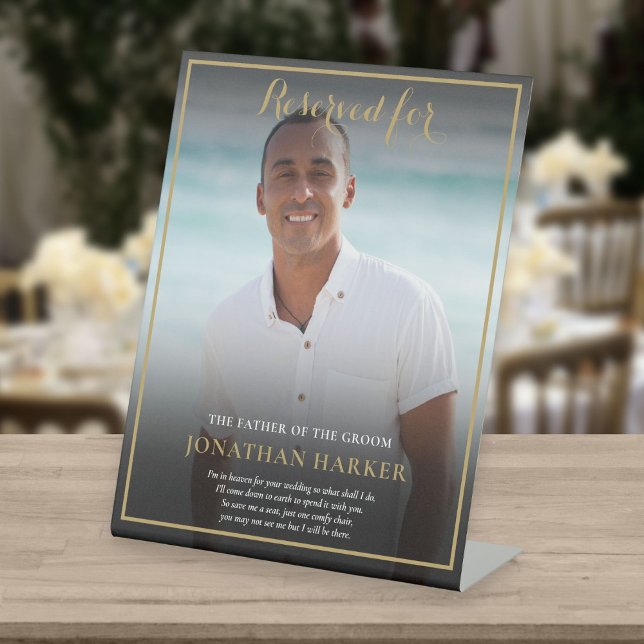 Signe De Table Réservé Enregistrer Un Siège Père De Groom Photo M (Créateur téléchargé)