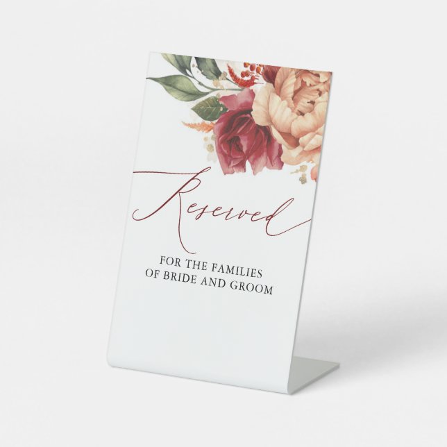 Signe De Table Réservé - Mariage de fleurs de terre d'automne (Recto)