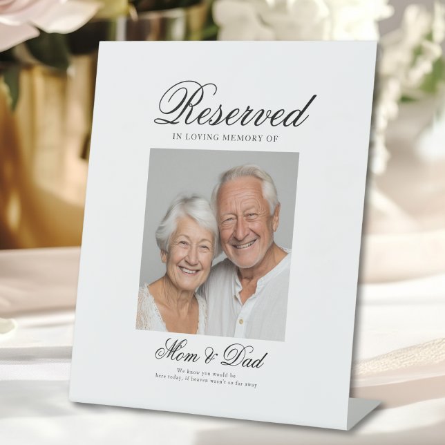 Signe De Table Reserved Seat - Photo Memorial Wedding  (Reserved Seat - Photo Memorial Wedding Pedestal Sign)