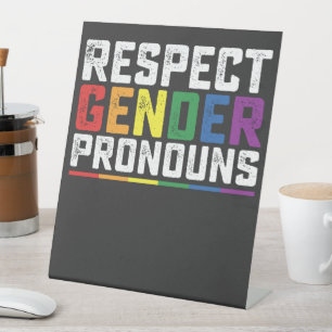 Signe De Table Respect LGBT Genre Pronounounounes Gay Lesbian Tra