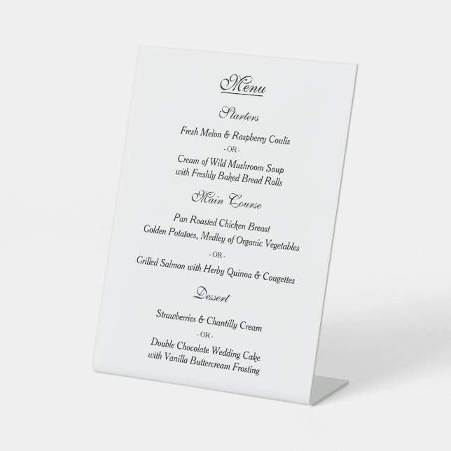 Signe De Table Restaurant élégant Menu Style Café Restaurant (Recto)